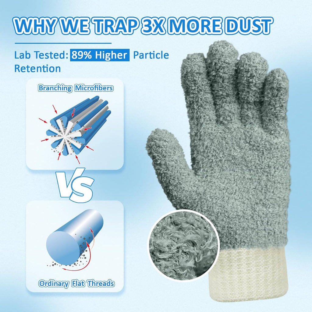 MIG4U Microfiber Dusting Gloves House Cleaning Glove for Blinds, Windows, Shutters, Furniture, and