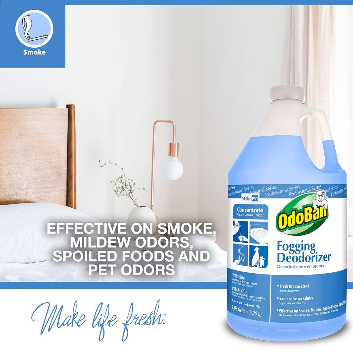 OdoBan Fogging Deodorizer Concentrate, Made in the USA, Set of 2, 1 Gallon Each