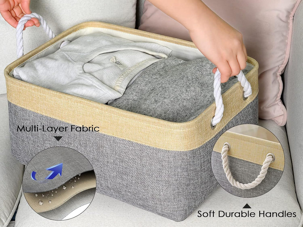 TheWarmHome Storage Bins for Organizing,Sturdy Storage Basket, Decorative Foldable Storage Baskets