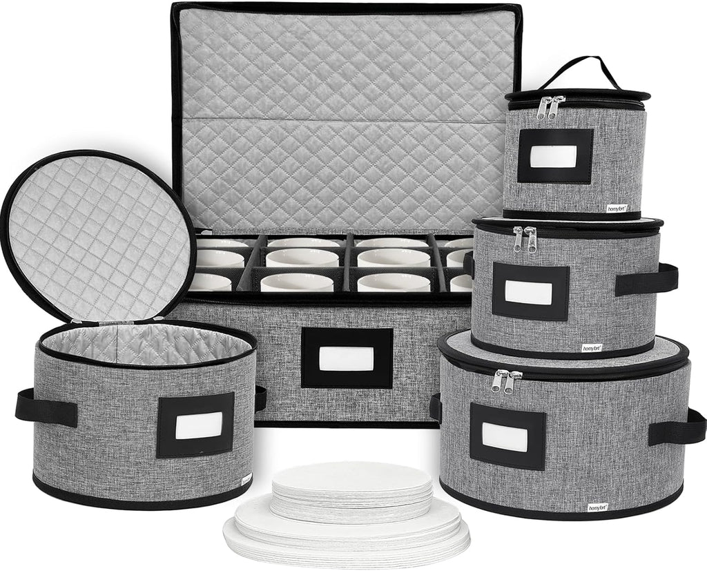 homyfort China Storage Containers, Hard Shell for Plates, Moving Boxes for Dishes, Cups, Mugs