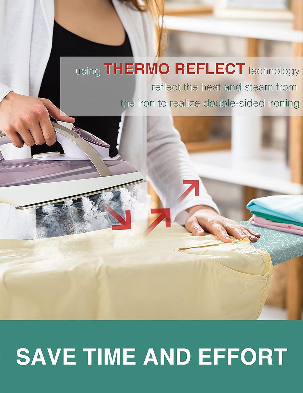 Extra Wide Ironing Board Cover and Pad,18X49 Reflective Silicone Ironing Board Cover,Resist