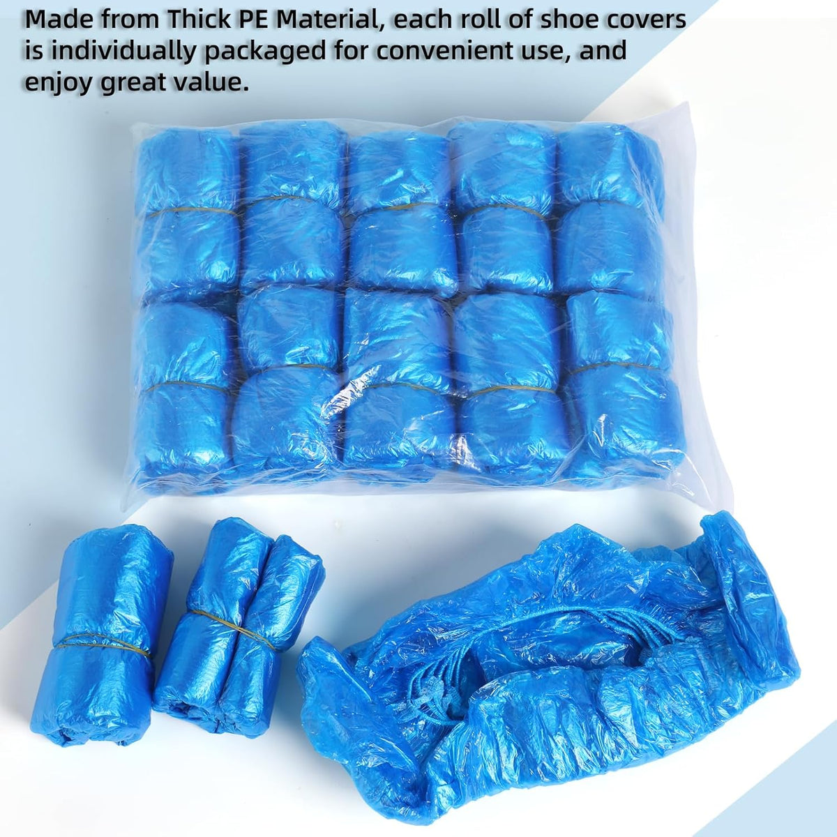 200 Pcs Shoe Covers Disposable Non Slip, Waterproof Shoe Covers Disposable for Indoors, 15-20''