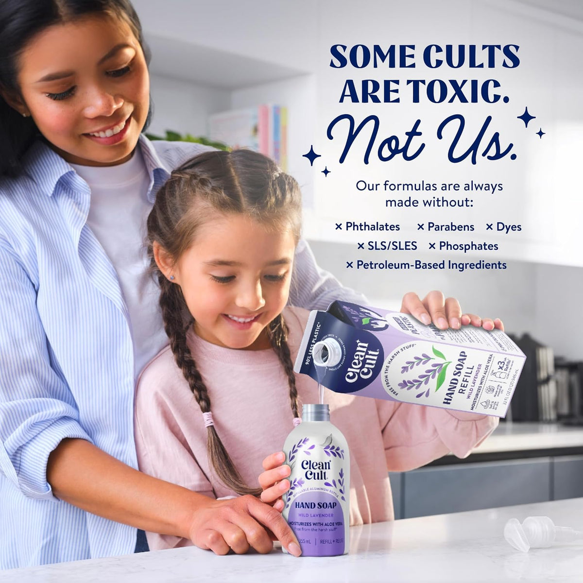 Cleancult Liquid Hand Soap Refill - Wild Lavender - Moisturizes Dry & Sensitive Skin - Made with