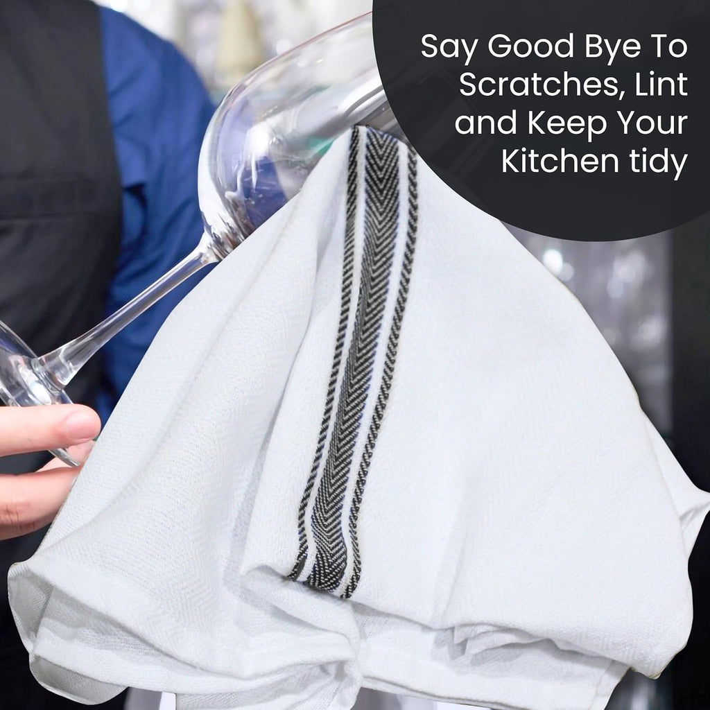 WHITEWRAP Kitchen Dish Towels for Kitchen, Highly Absorbent for Drying and Cleaning, Durable and