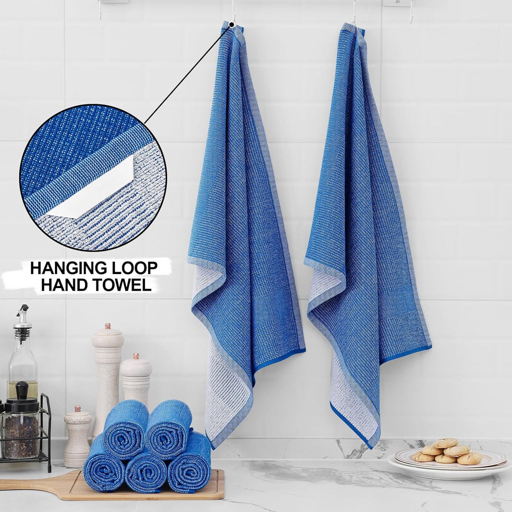 Homaxy Premium Kitchen Towels(18”x 28”, 8 Pack), Large Cotton Kitchen Hand Towels, Flat and Terry
