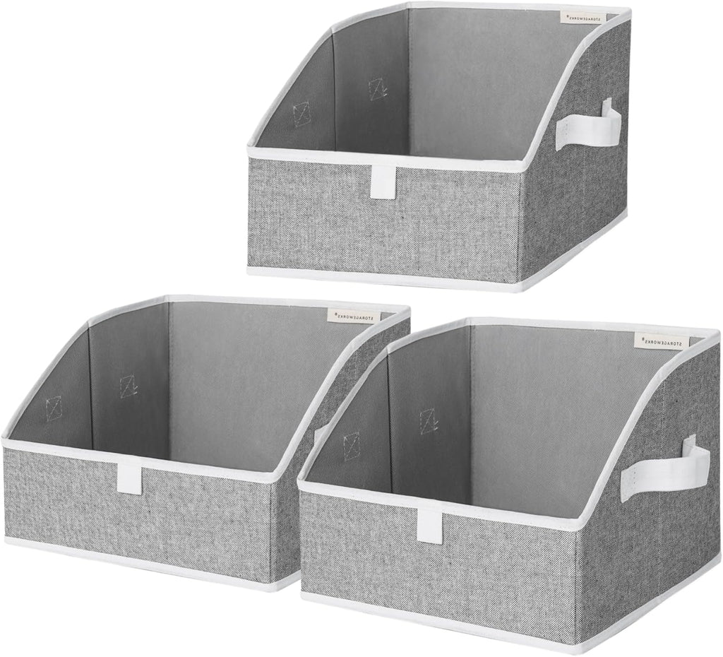 StorageWorks Closet Storage Bins, Trapezoid Organizer Box for Shelves, Fabric Clothes Bin, Foldable
