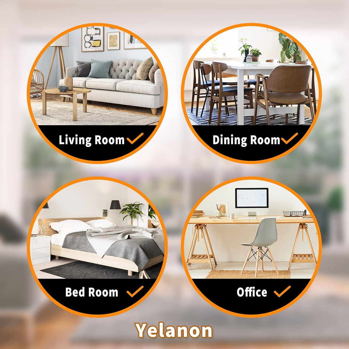Furniture Sliders, 8 pcs-4 3/4” Square Brown Furniture Sliders for Carpet, Heavy Duty Furniture