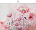 Pink Poppy Flower Dish Drying Mat for Kitchen Counter Microfiber Absorbent Dish Kitchen Drying Mat