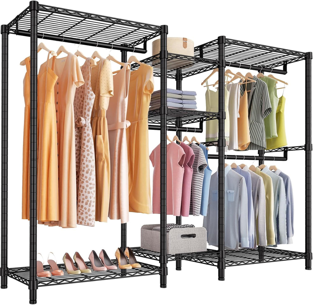 VIPEK Classic V6 Wire Garment Rack Heavy Duty Clothes Racks with Shelves, Freestanding Portable