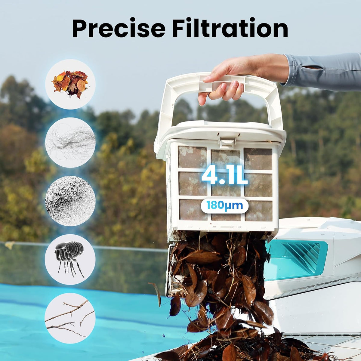 Poolmate Hydro 3 All-in-one Pool Vacuum Robot, 200mins Runtime Cordless Pool Cleaner, 2 150W