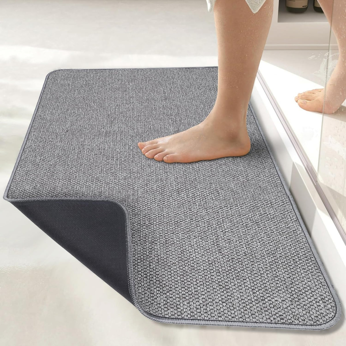 Bath Mat,Ultra Thin Bathroom Runner Rugs,Large Bath Mats for Bathroom,Quick Dry,Non-Slip,Machine