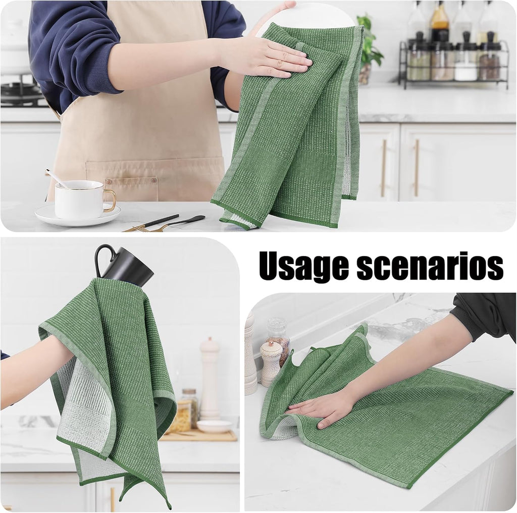 Homaxy Premium Kitchen Towels(18”x 28”, 12 Pack), Large Cotton Kitchen Hand Towels, Flat and Terry