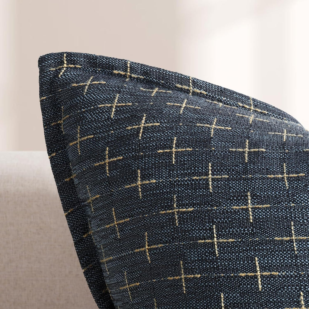 ZWJD 12x20 Pillow Covers Set of 2 Soft Polyester Textured Pillow Covers with Stylish Flange Edge