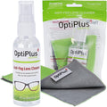 OptiPlus Anti-Fog Lens Cleaning Spray and Dual Microfiber Cloth | Streak-Free Cleaner and Defogging