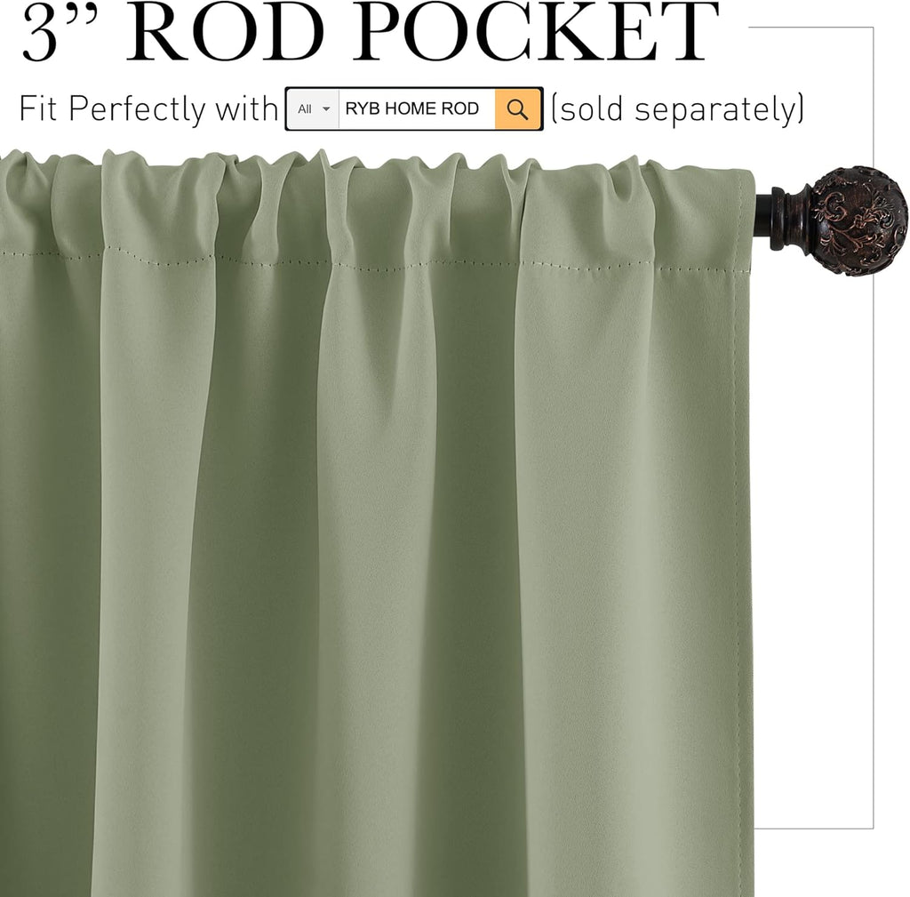 RYB HOME RV Curtains Blackout - Thermal Insulating Privacy Door Windows Camper Curtains for Kids