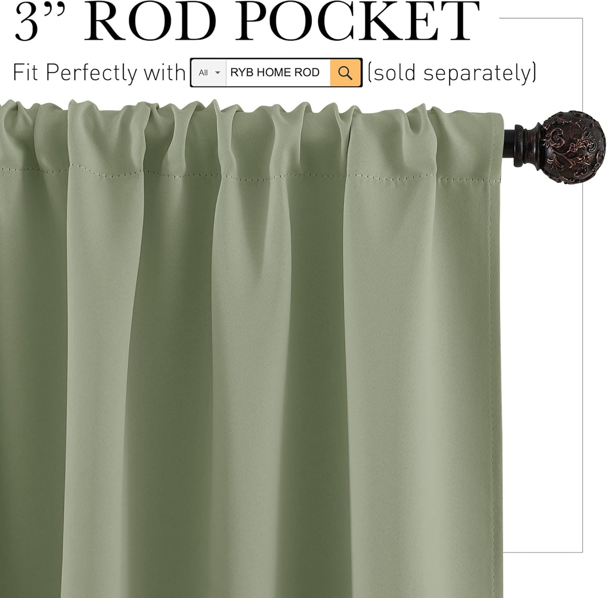 RYB HOME RV Curtains Blackout - Thermal Insulating Privacy Door Windows Camper Curtains for Kids