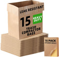 (15-Pack) Calvana Super Strong Compactor Bags, Heavy-Duty Kitchen Paper Trash Bags with Leak Proof