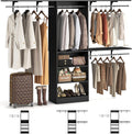 8FT Closet System with Shelves, 96'' Closet Organizer System with 3 Hanging Rods, Wall Mount