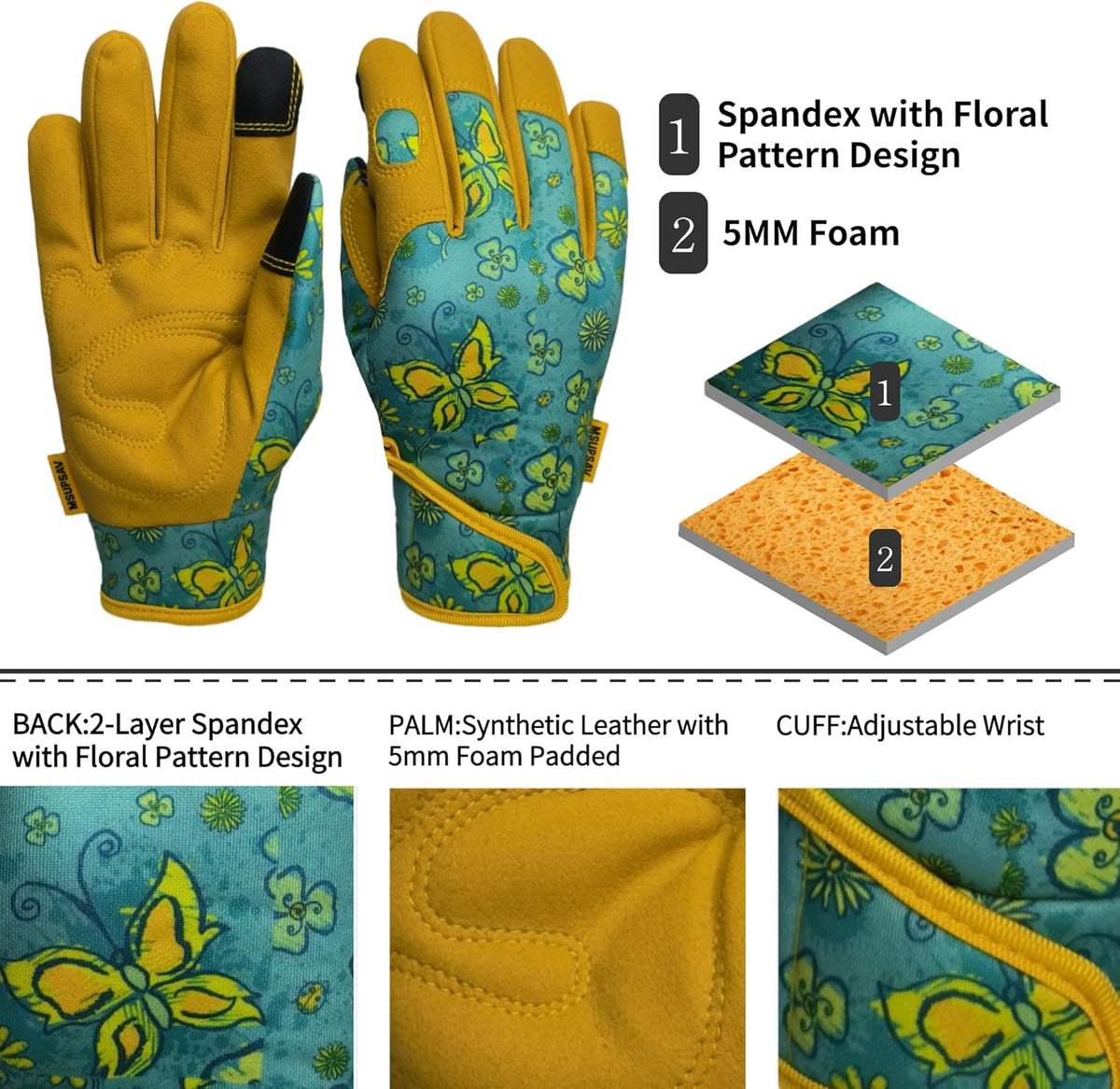 Thorn Proof&Puncture Resistant Gardening Gloves with Grip,Garden Gloves for Women, Leather Work