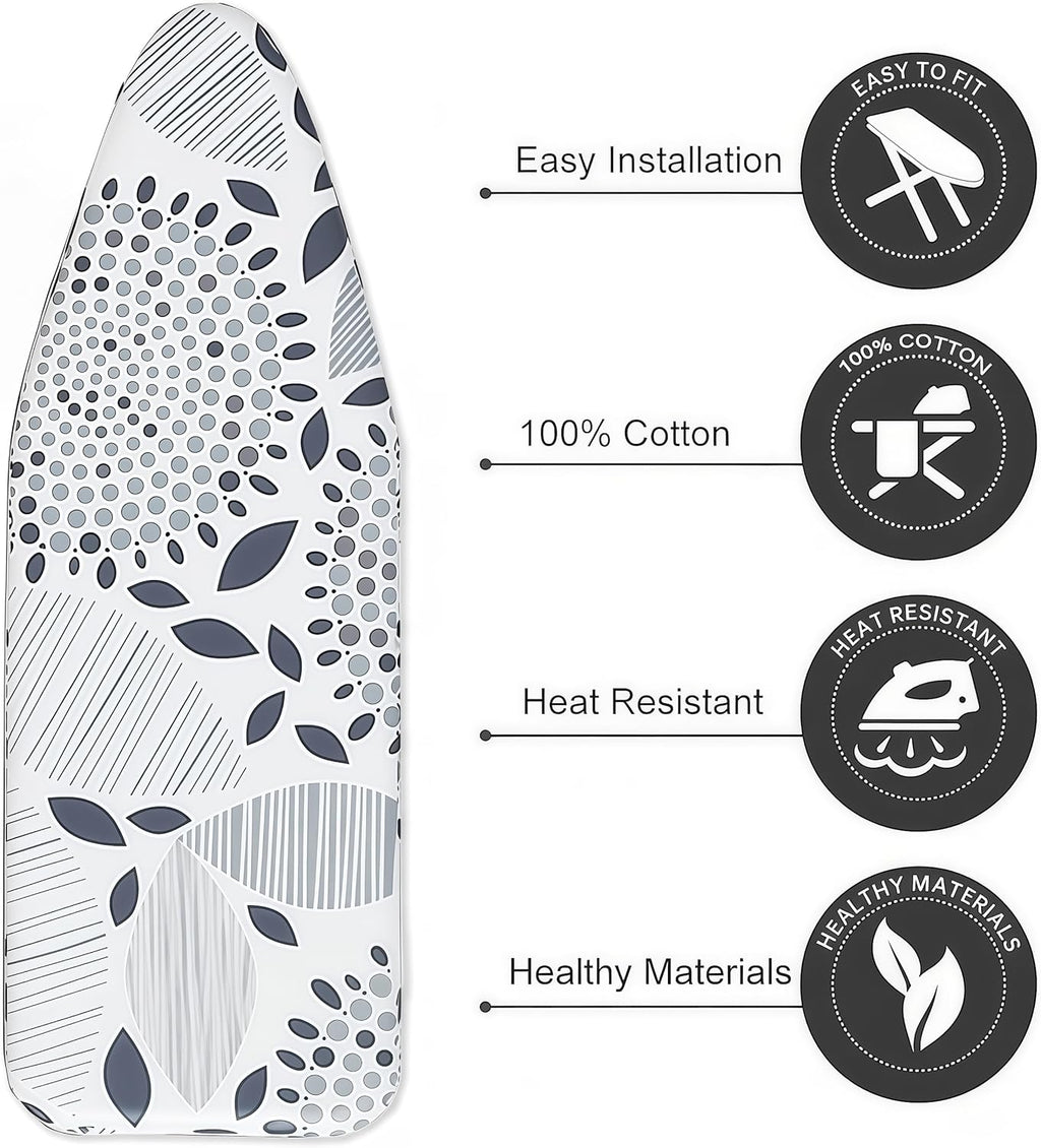 Ironing Board Cover with Two 5MM Thick Feltpads,12"x36"Heat Resistant Replacement Ironing Board