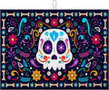Sugar Skull Dish Drying Mat for Kitchen Counter Microfiber Absorbent Dish Day of the Dead Kitchen