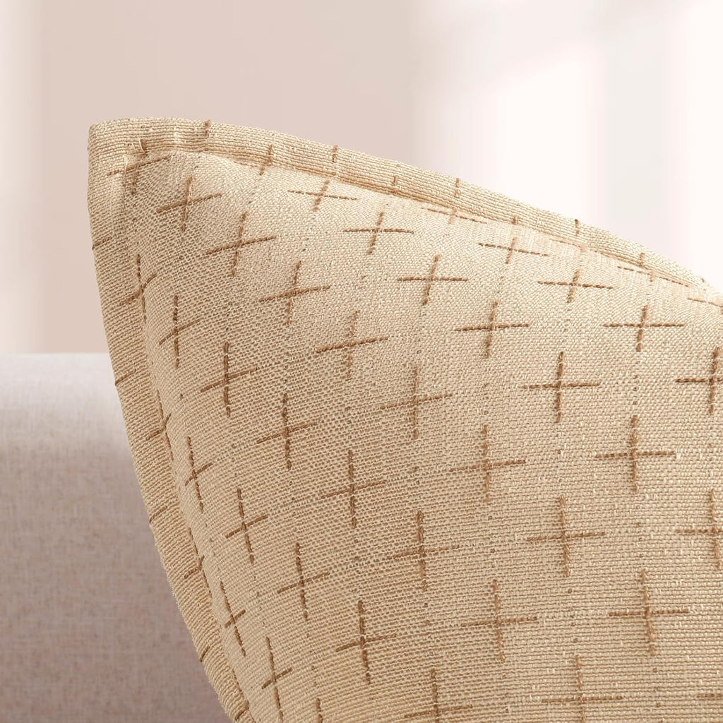 ZWJD Pillow Covers 26x26 Set of 2 Soft Polyester Textured Pillow Covers with Stylish Flange Edge
