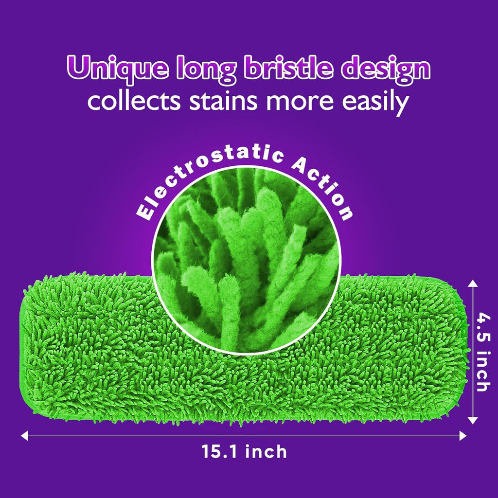 Reusable Mop Pads for Swiffer PowerMop, 8 Pack Microfiber Mop Pad Refill with Scrubber Strips for