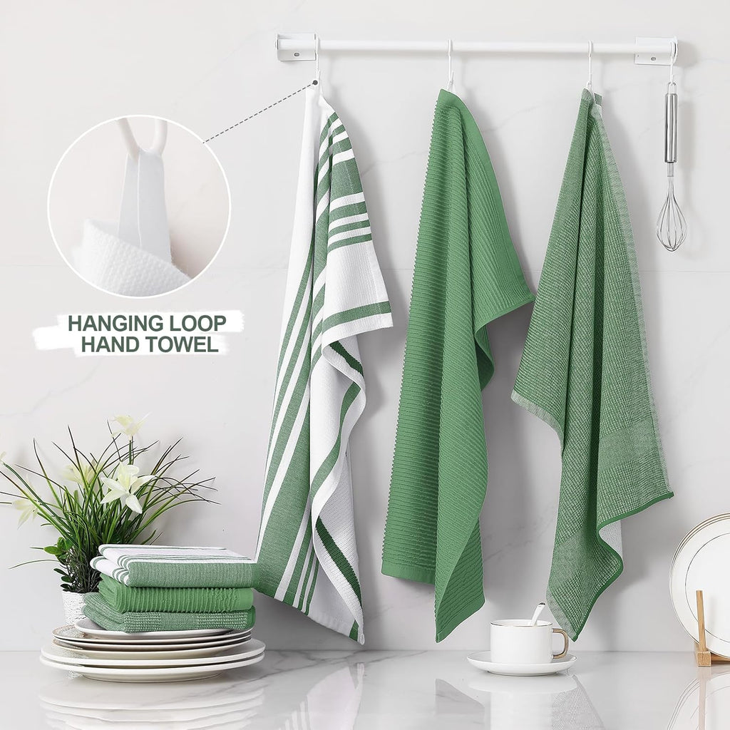 Homaxy Premium Kitchen Towels(18”x 28”, 12 Pack), Large Cotton 380 GSM Kitchen Hand Towels, Soft