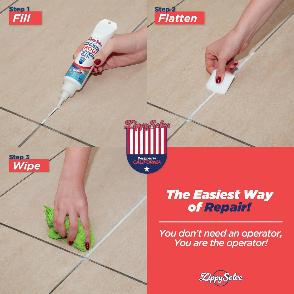 Tile Grout, Repair Kit, Restore & Renew Tile Joints Line, Fast Drying Grout Paint Squeeze Tube for