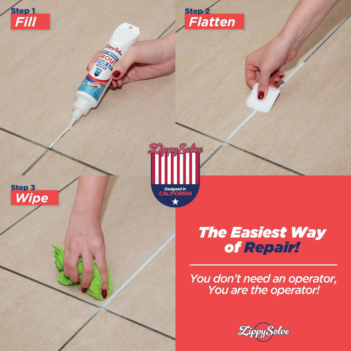 Tile Grout, Repair Kit, 2 Pack Grout Filler, Restore & Renew Tile Joints Line, Fast Drying Grout