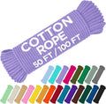 TECEUM Cotton Rope 3/16” (5 mm) – 50 FT – Strong All-Purpose Braided Rope – Natural Cotton – for