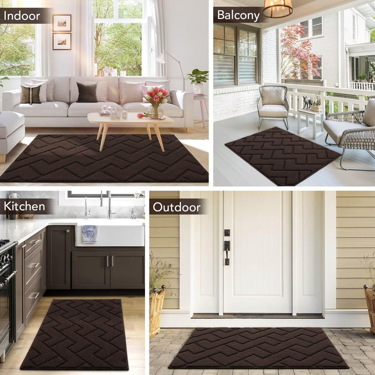 hicorfe Front Door Mat Outside Entrance,24"x35" Absorbent Muddy Dirt Resist Welcome Door Mats