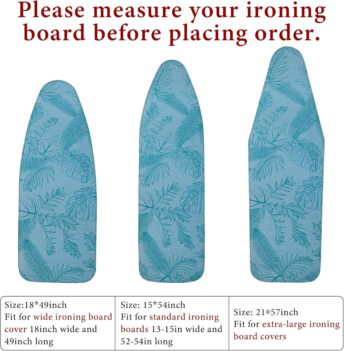 Ironing Board Cover for 18" x 49", Extra-Wide Pad with Elastic Edge, Thick Padding, Anti-Scorch