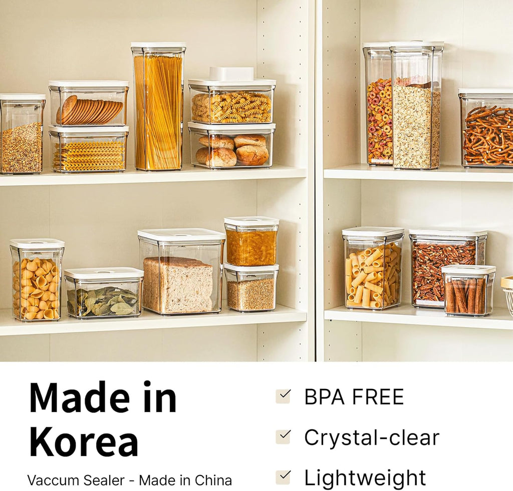 VAKUEN Premium Airtight Food Storage Containers & Vacuum Sealer Machine Starter Set, 4-piece