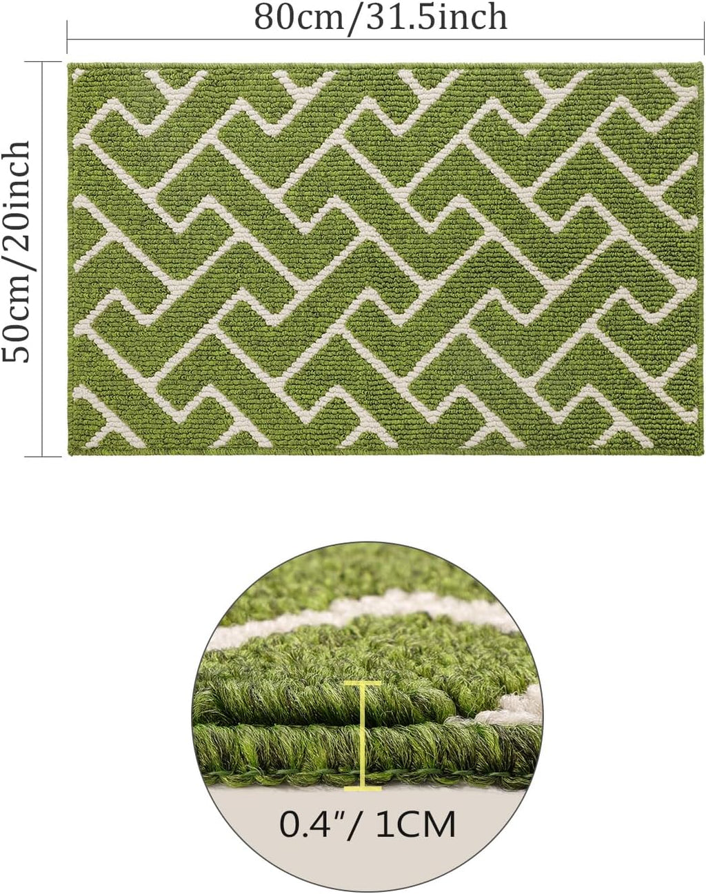 hicorfe Indoor Doormat,Front Back Door Mat TPR Backing Non Slip Mats 20"x31.5" Absorbent Resist