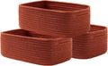 Small Woven Basket, 12 x 8 x 4.5 Inches, Storage Basket for Organizing, Cute Small Rope Shelf