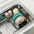 Small Dish Drying Rack in Sink, Expandable Stainless Steel Dish Drainers for Kitchen Counter, with