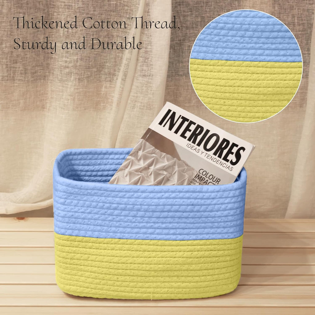 Hopegiver Woven Storage Baskets 11x8x7 Inch, 3 Pack Collapsible Cube Storage Bin for Shelves