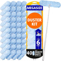 6ft Extendable Duster Handle with 40 Pcs, Compatible with Swiffer Duster, Disposable Microfiber
