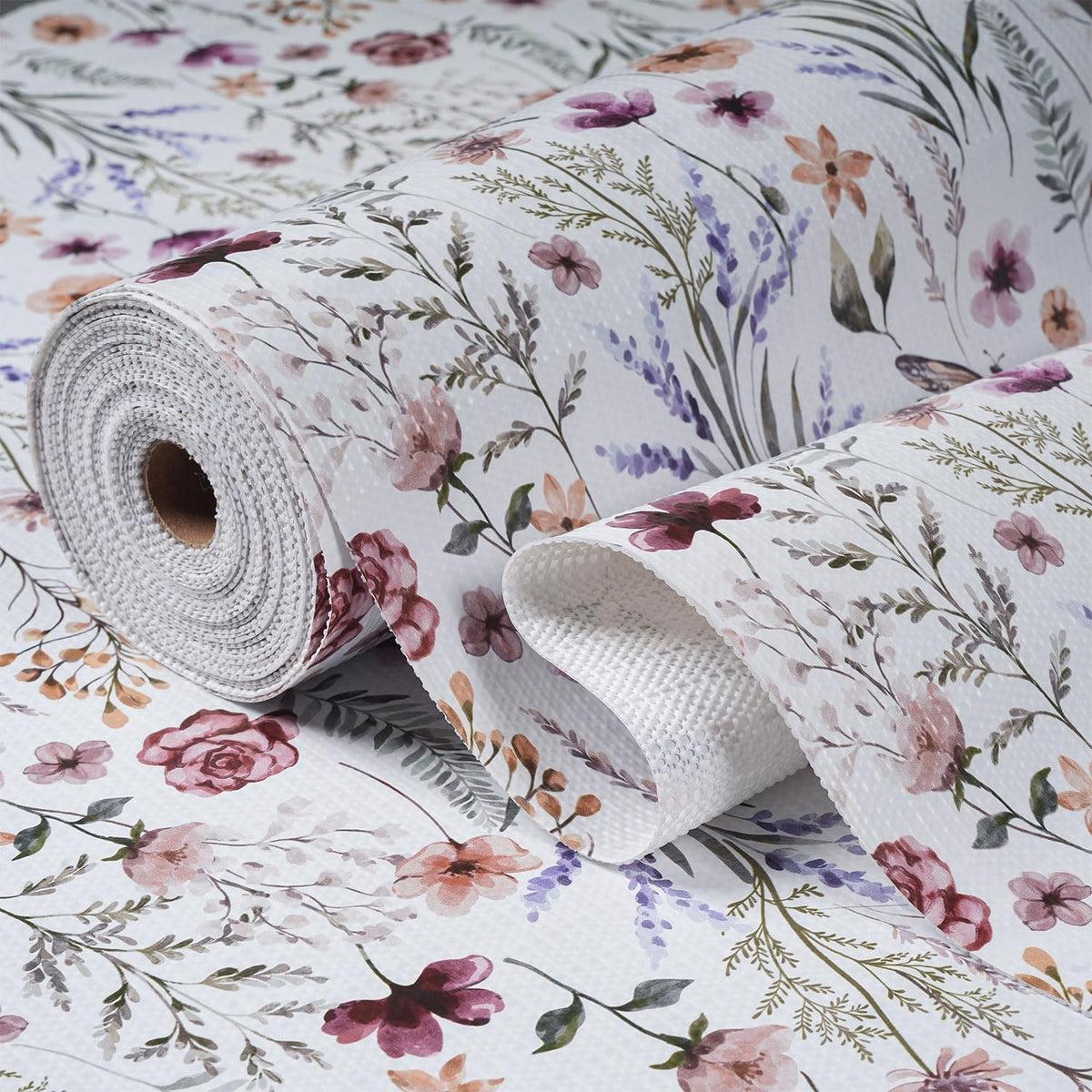Shelf and Drawer Liner for Kitchen Cabinets, Non-Adhesive and Strong Non-Slip Floral Shelf Cabinet