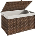 HOOBRO Storage Basket with Lid, 42.3 Gallon (160L) Wicker Basket, Handwoven Blanket Storage Basket