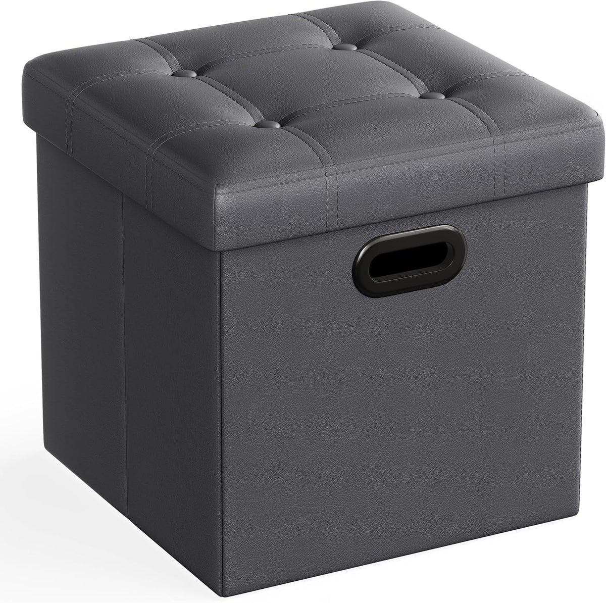 SONGMICS Mazie Collection - 15 Inches Ottoman with Storage, Footstool, Storage Ottoman with Metal