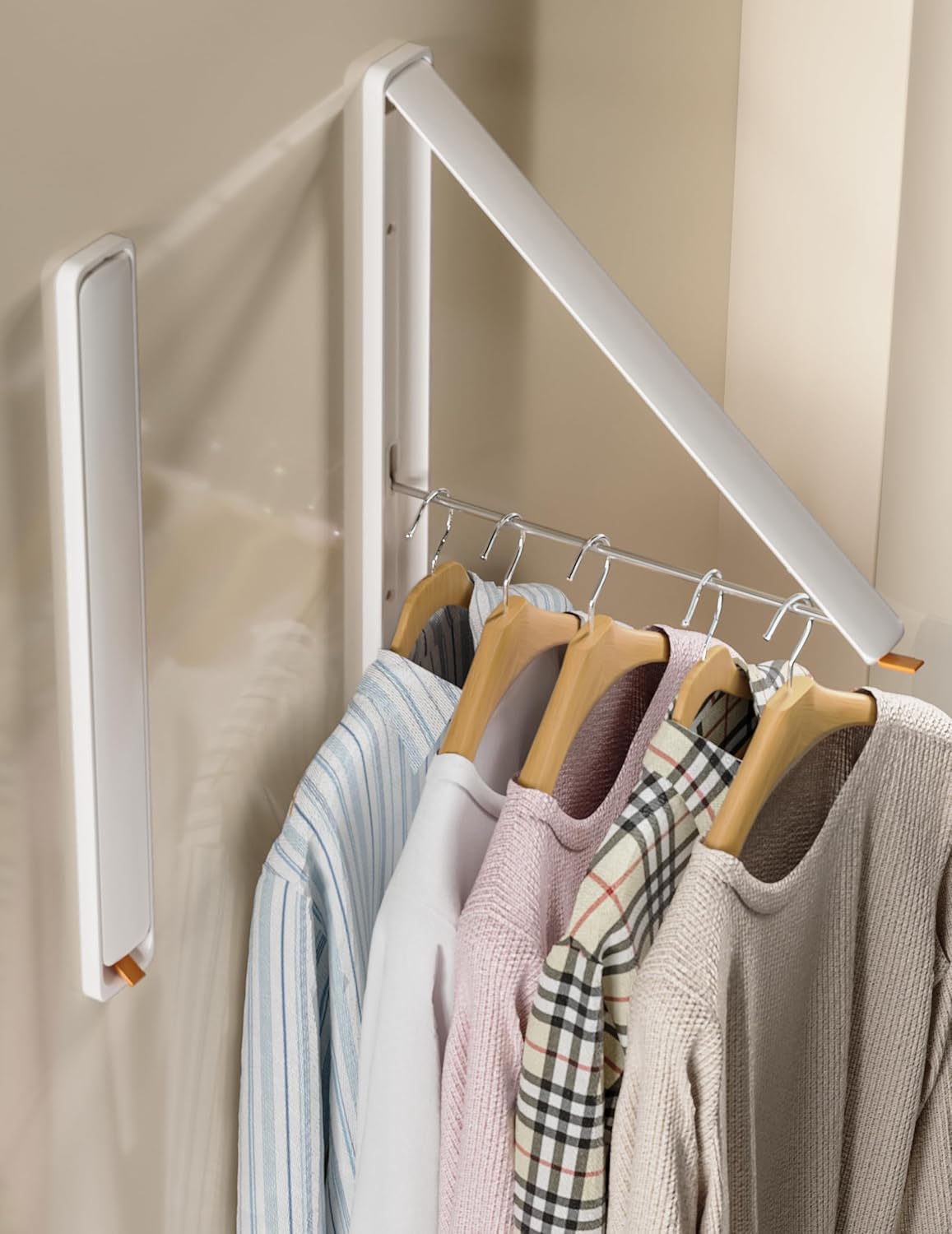 Dr.DJ Clothes Drying Rack, Wall-Mounted Retractable & Foldable Clothes Hanger for Laundry Room