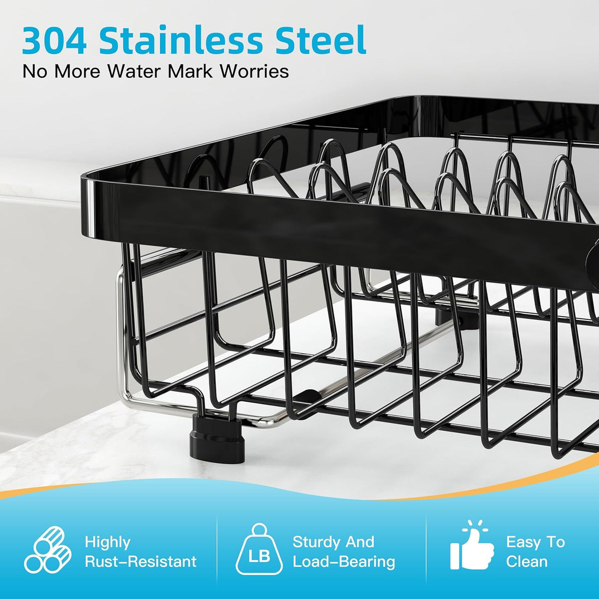 romision Expandable Dish Drying Rack Over The Sink Small Metal Stainless Steel Plate Holder for