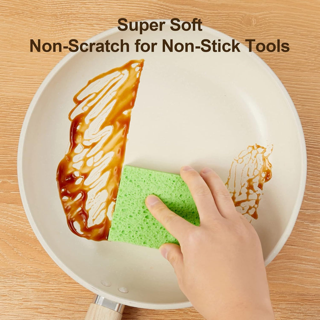 JOYMOOP Dish Sponge Scrubber, Cellulose Sponges Kitchen for Non-Scratch Washing Dishes, Household
