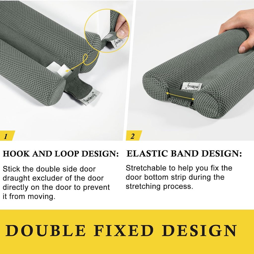 fowong Under Door Draft Stopper 32 Inch Adjustable Draft Stopper for Bottom of Door, Soundproof