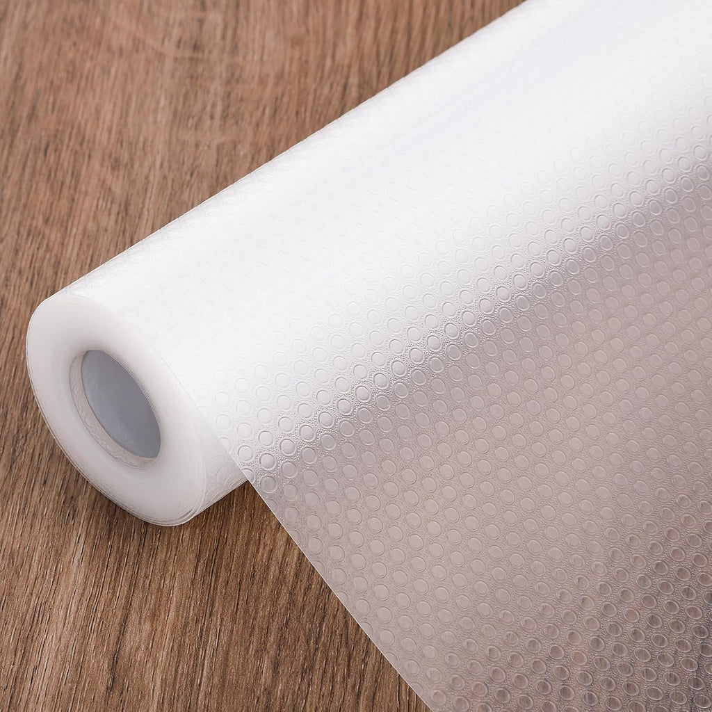 Shelf Liners for Kitchen Cabinets Non-Adhesive, 17.7" W x 118" L x 0.03" T, Fridge Liners, Non Slip