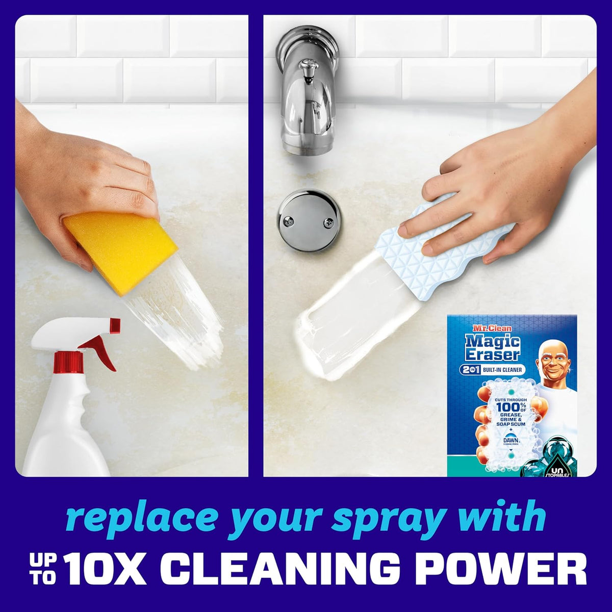 Mr. Clean Magic Eraser Foaming Sponge, All Purpose Cleaner, Dawn Cleaning Power, Ultra Foamy, 5ct