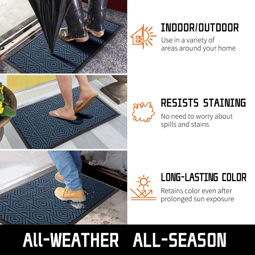 Yimobra Door Mat, Outdoor Indoor Entrance Welcome Mat, Heavy Entry Front Door Mat, Stain & Fade
