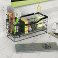 Sponge Holder for Kitchen Sink, Stainless Steel Sink Caddy and Drying Rack with Absorbent Stone